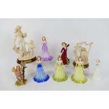 Royal Doulton - A collection of lady figures to include four Gemstones Collection examples,