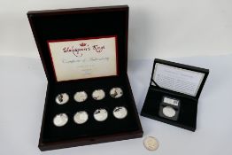 Silver Coins - A sterling silver eight coins set, Shakespeare's Kings,
