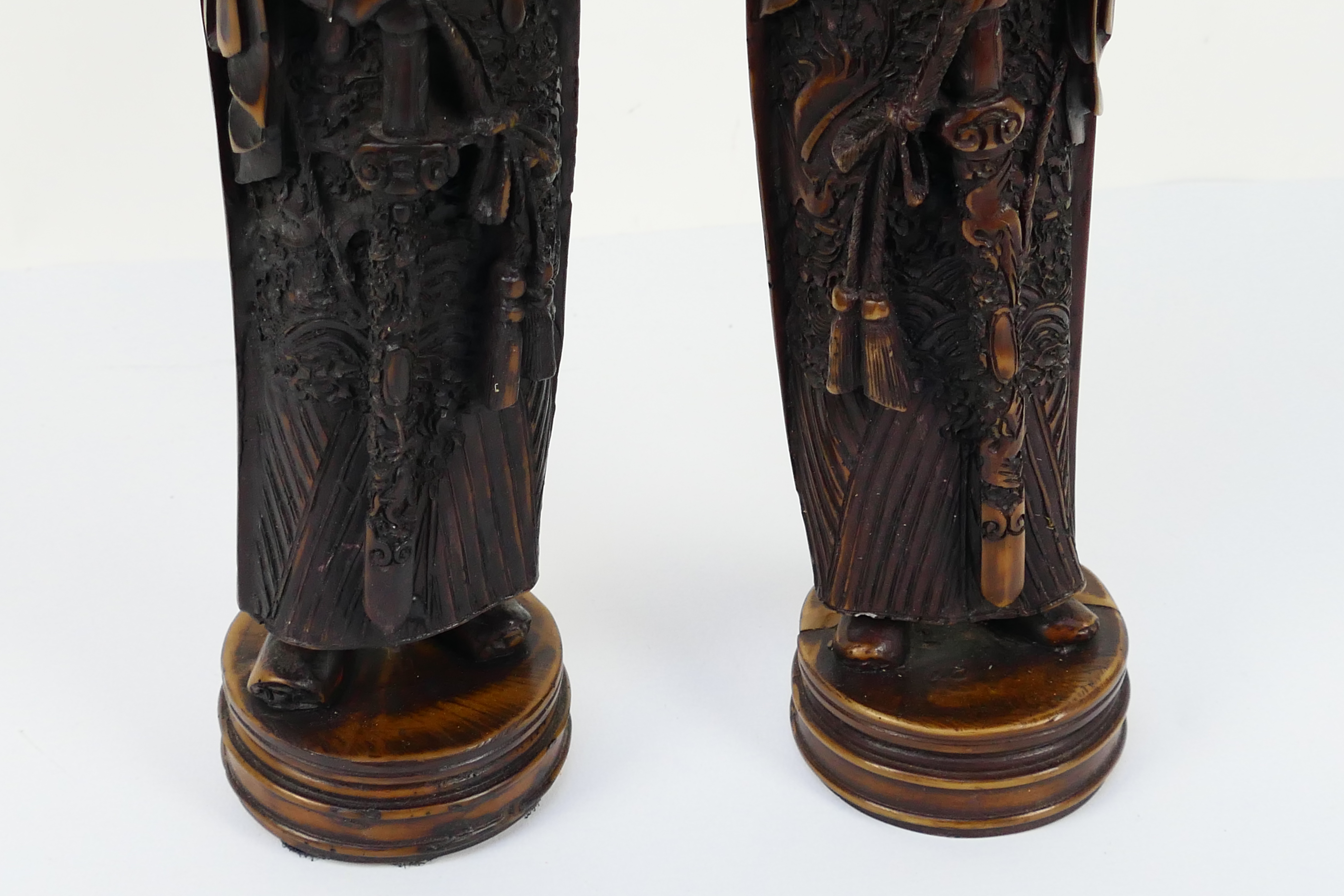 Two Chinese style figures, approximately 42 cm (h). [2]. - Image 3 of 6