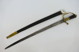 An antique continental hunting sword,