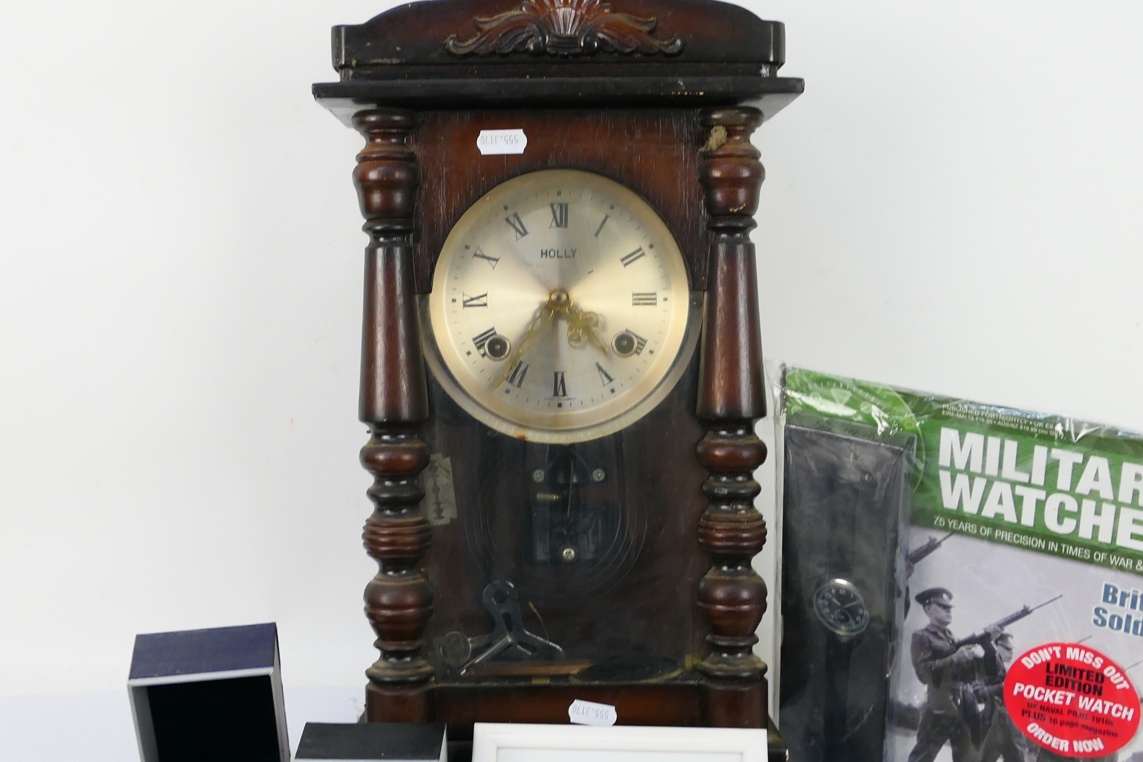 A Holly wall clock and a quantity of wrist watches and modern pocket watches. - Image 2 of 9