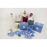 Lot to include Nao figures, Wedgwood Jasperware, Royal Albert, Villeroy & Boch and other.