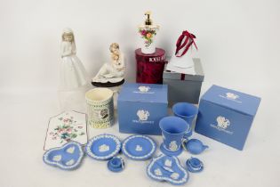 Lot to include Nao figures, Wedgwood Jasperware, Royal Albert, Villeroy & Boch and other.