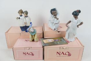 Four boxed Nao figures / groups to include My Perfect Bundle, Little Sweetheart and other,