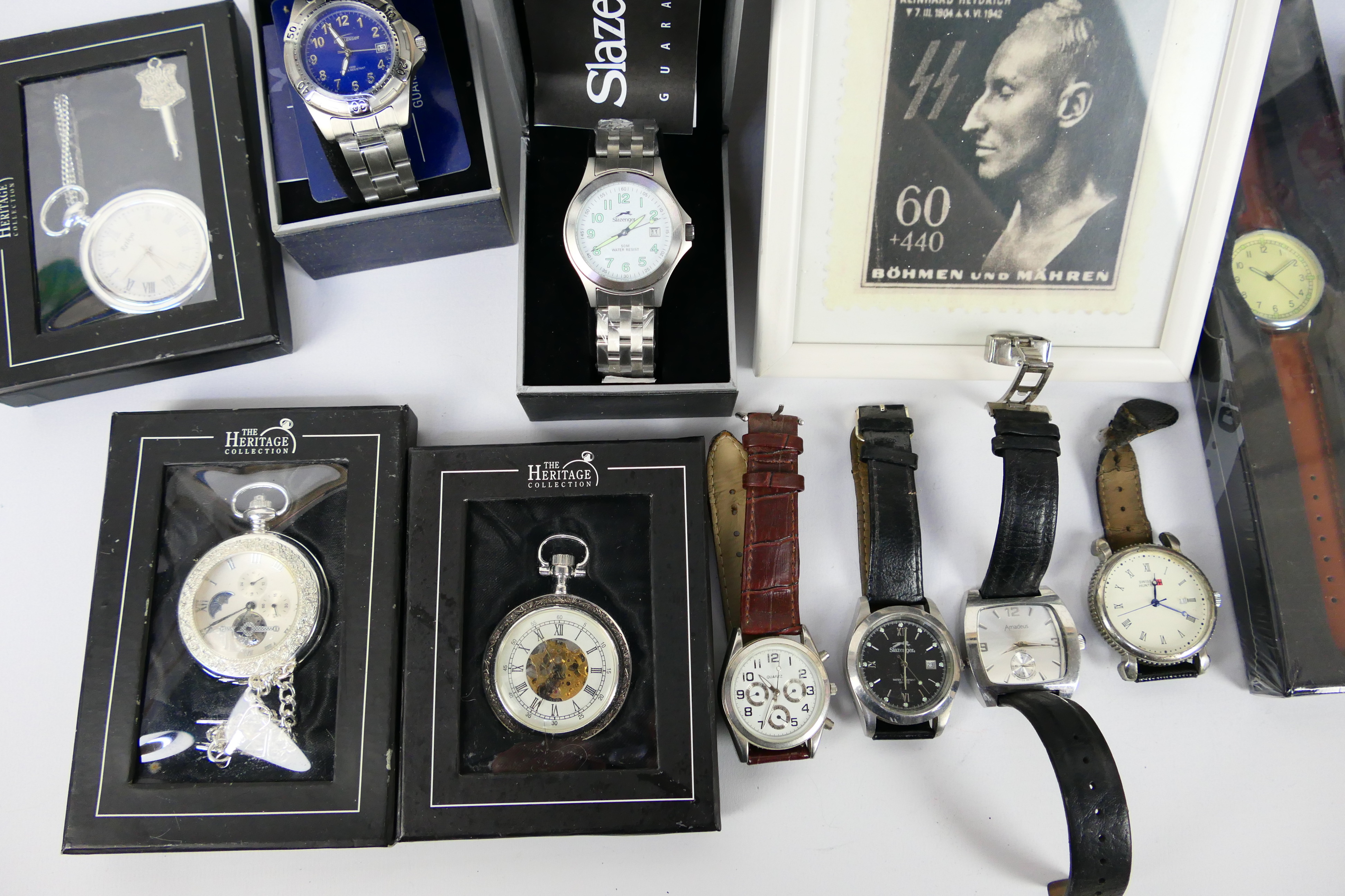 A Holly wall clock and a quantity of wrist watches and modern pocket watches. - Image 6 of 9