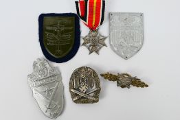 World War Two (WW2 / WWII) style German decorations to include three campaign shields comprising