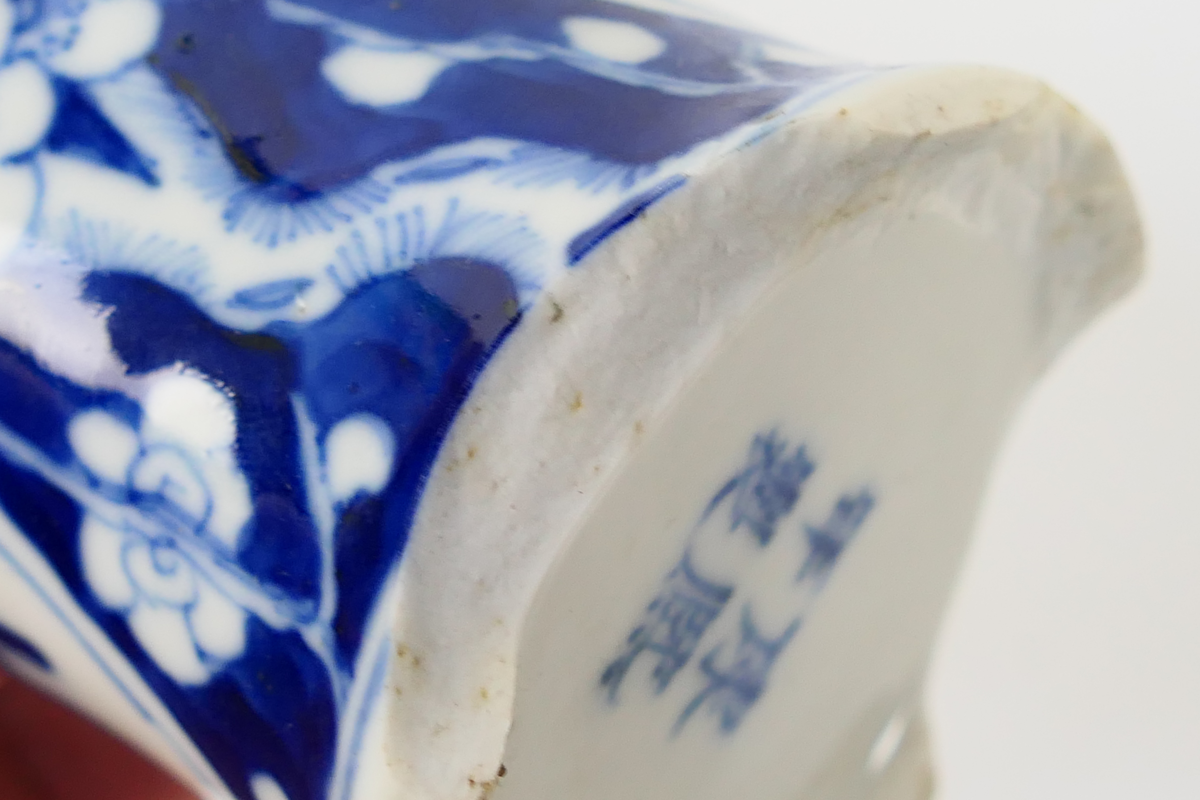 A group of 19th Century blue and white Chinese pottery covered vases of varying heights ranging - Image 29 of 36