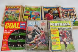 A quantity of vintage football related publications to include Tiger, Scorcher, Shoot and Goal. [W].
