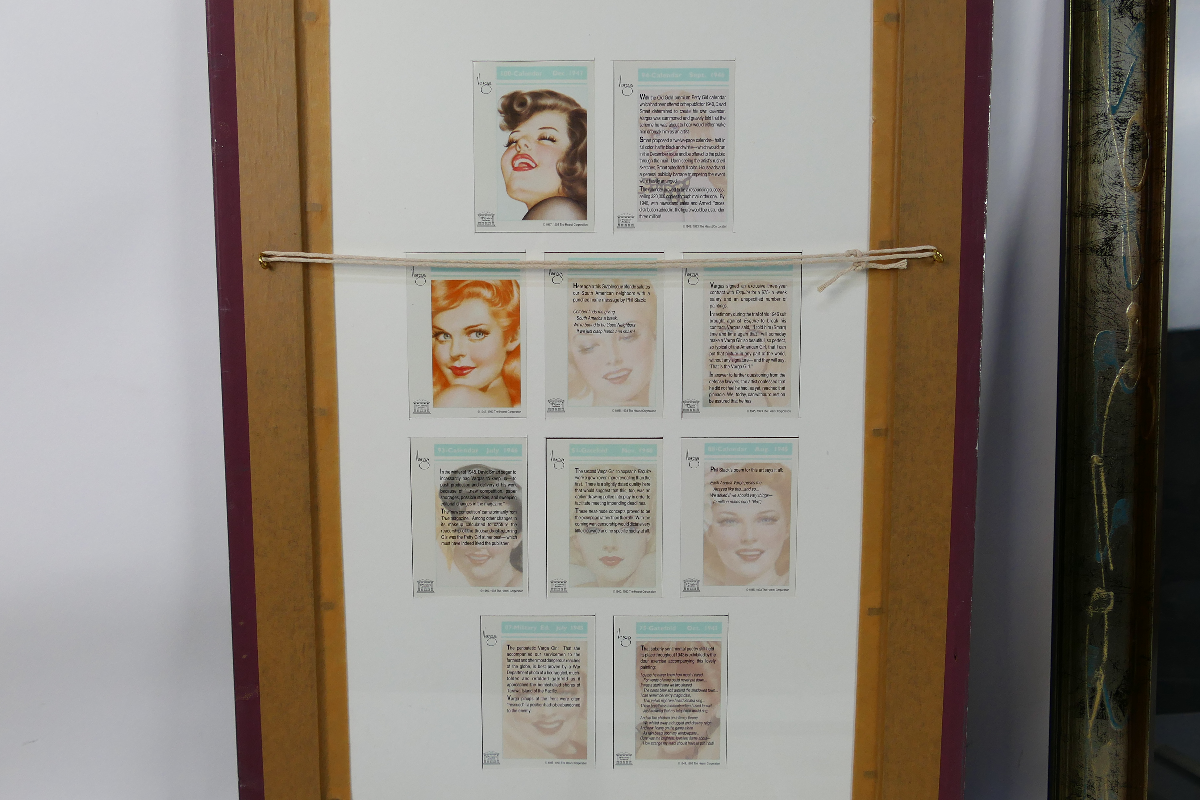 A quantity of 21st Century Archives Varga trading cards housed in three framed displays, - Image 5 of 11