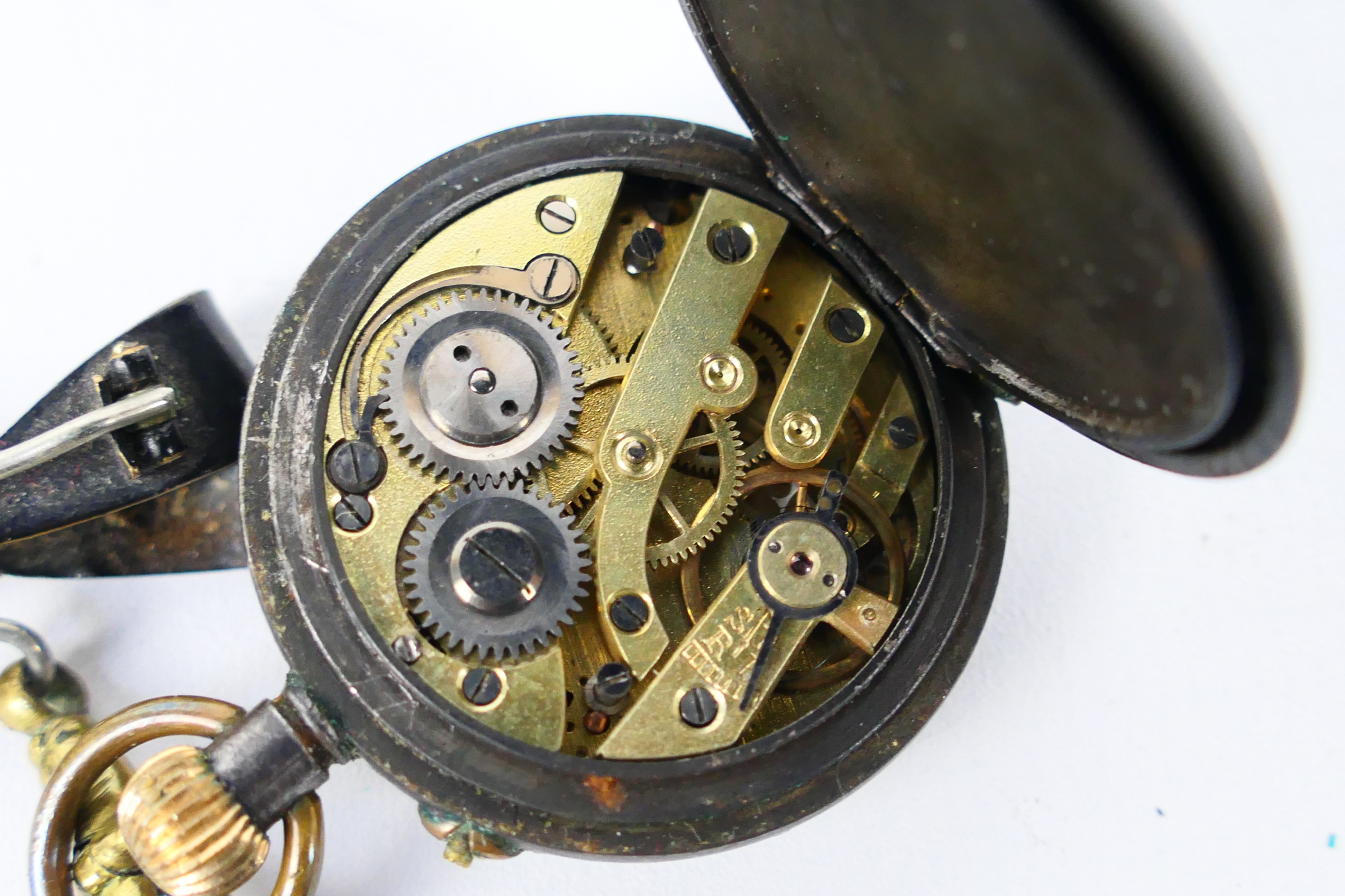 Three pocket watches comprising a gold plated open face example, - Image 3 of 7