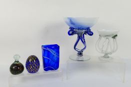 A small group of glassware to include Mdina, Murano and other,