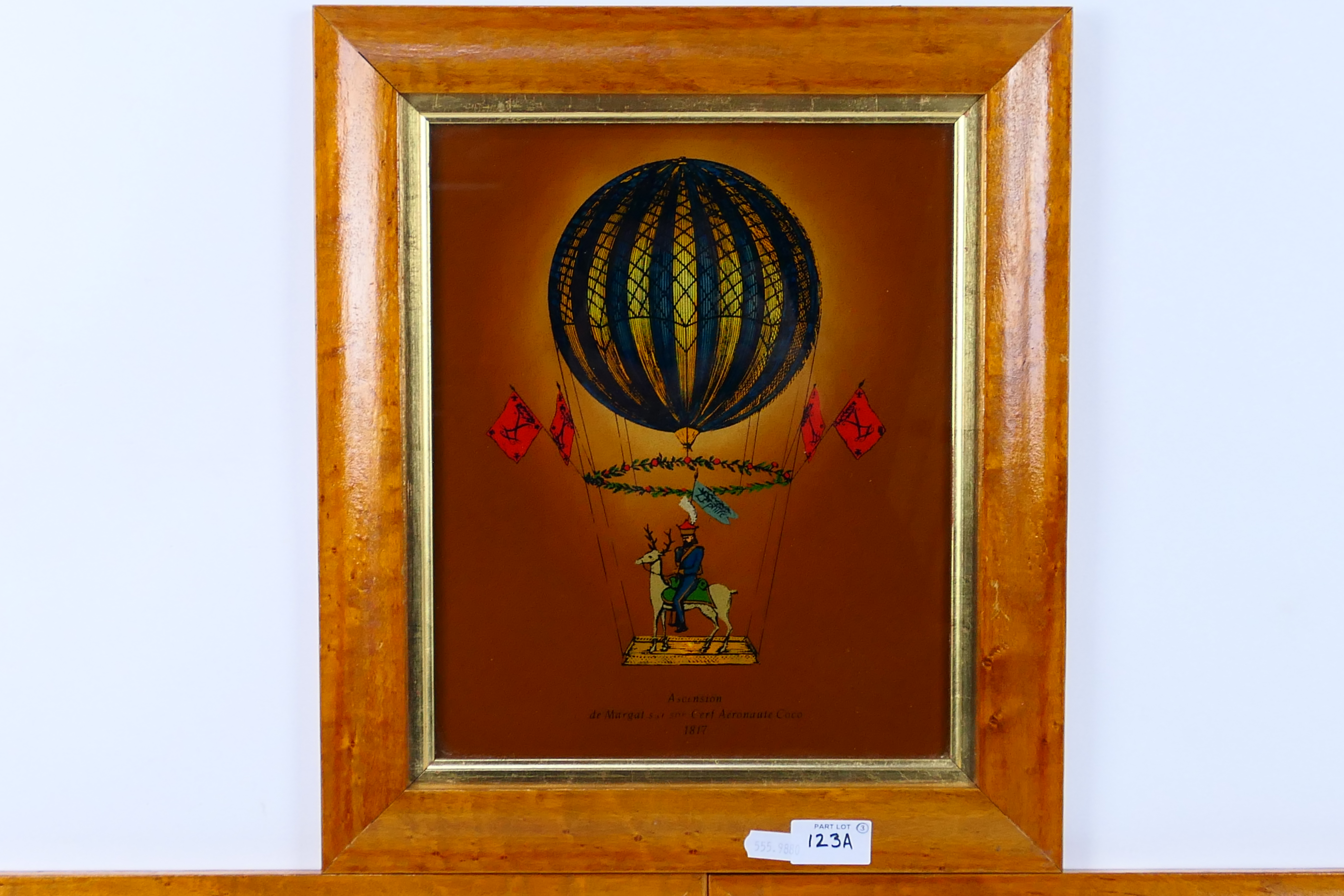 Three decorative prints depicting early hot air balloons to include Globe Fait Pour Etre Dirige, - Image 2 of 4