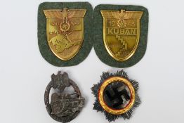 World War Two (WW2 / WWII) style German decorations to include two Campaign Shields comprising