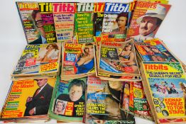 A collection of vintage gentleman's magazines, Titbits.