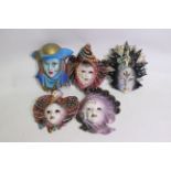 5 x ceramic face masks - Face masks consist of shell-type patterns and star-type patterns,