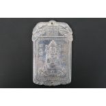 A Chinese white metal plaque / trade token,