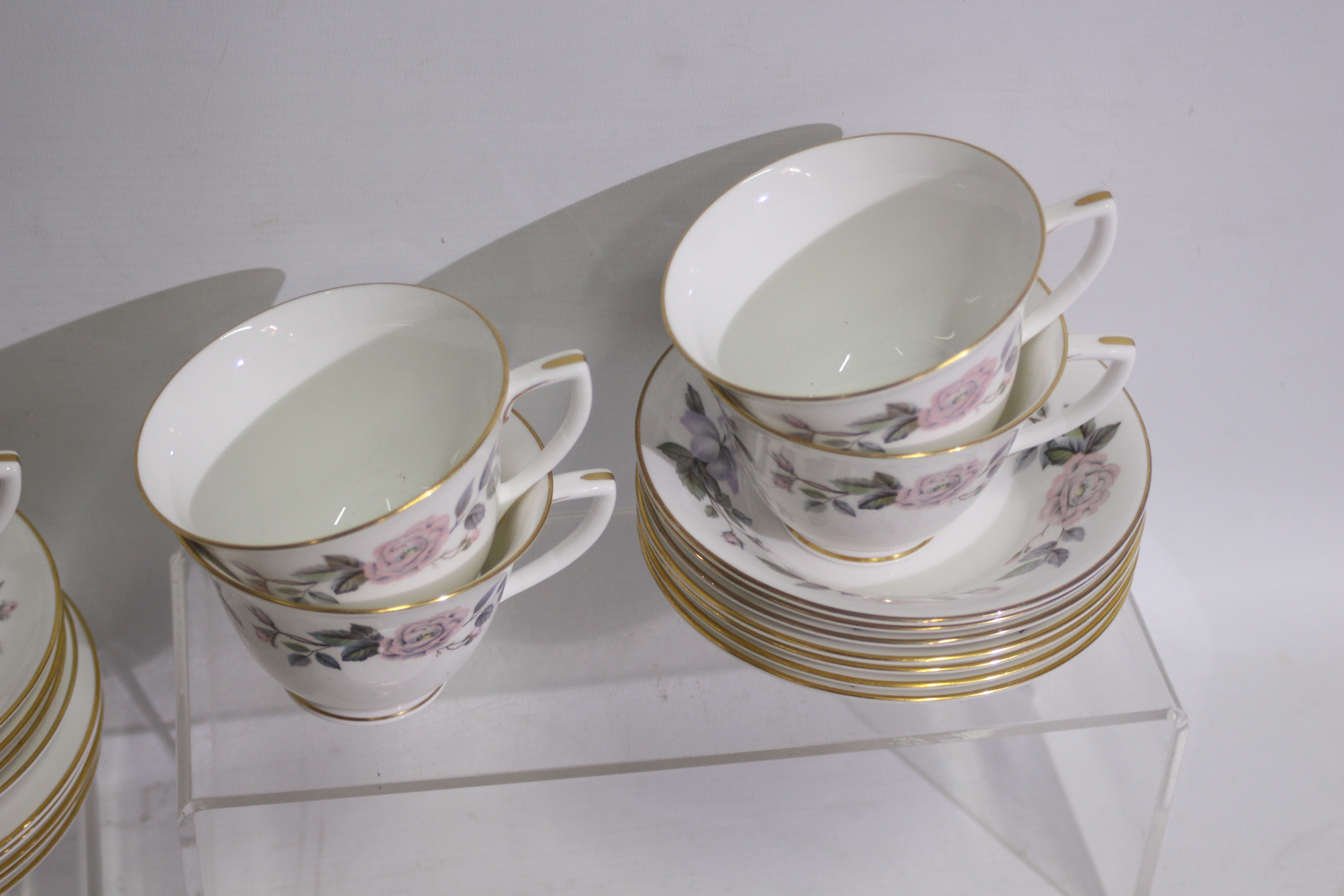 Royal Worcester - A collection of dinner and tea wares in the June Garland pattern, - Image 8 of 8