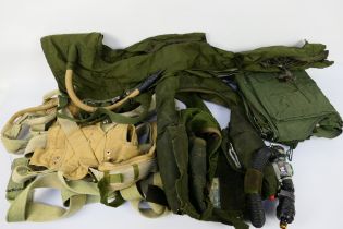 RAF air crew clothing to include Trousers Anti G Mk 7C, Waistcoat Life Preserver Mk 27H and other.