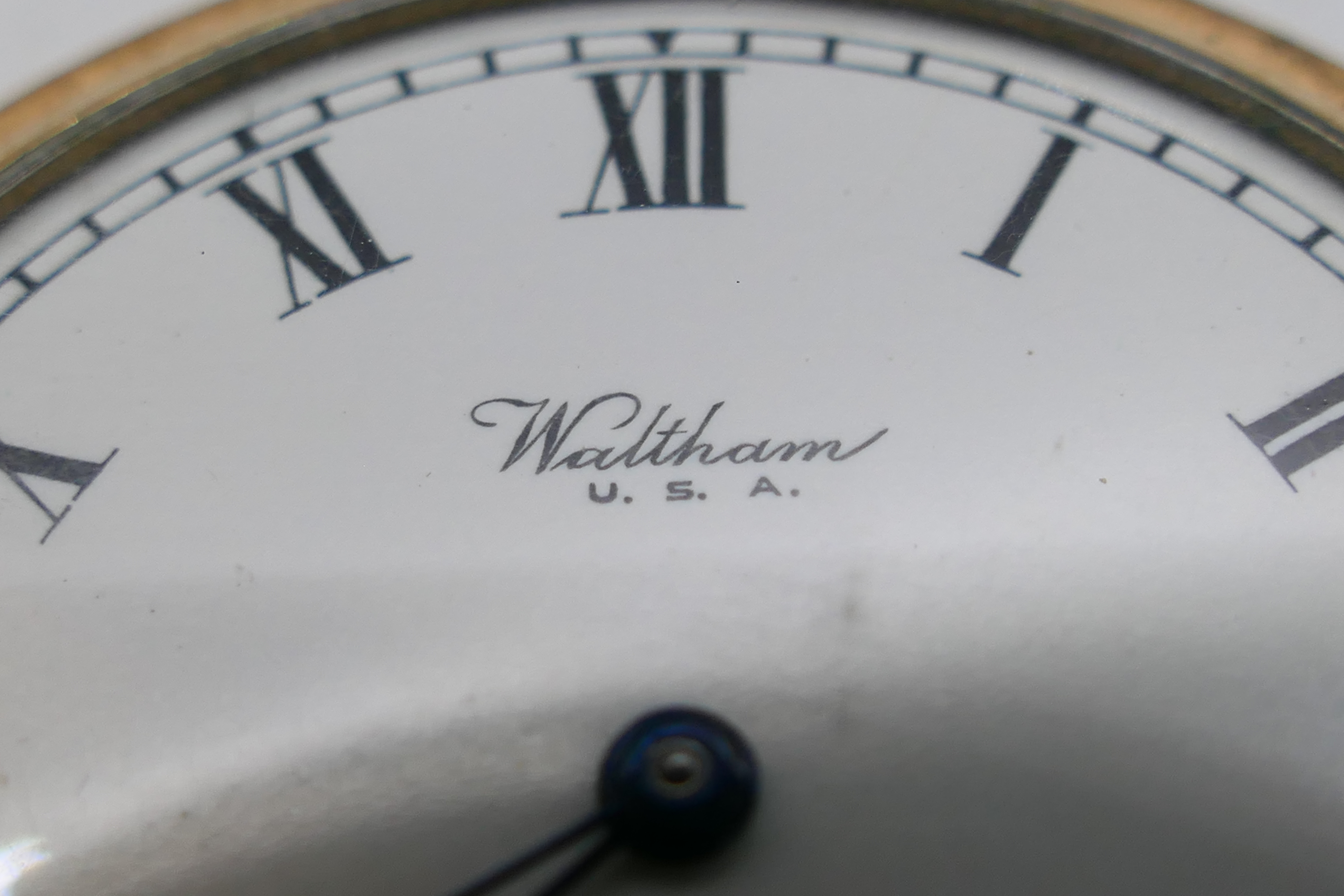 A gold plated full hunter Waltham pocket watch, Roman numerals to a white enamel dial, - Image 2 of 10