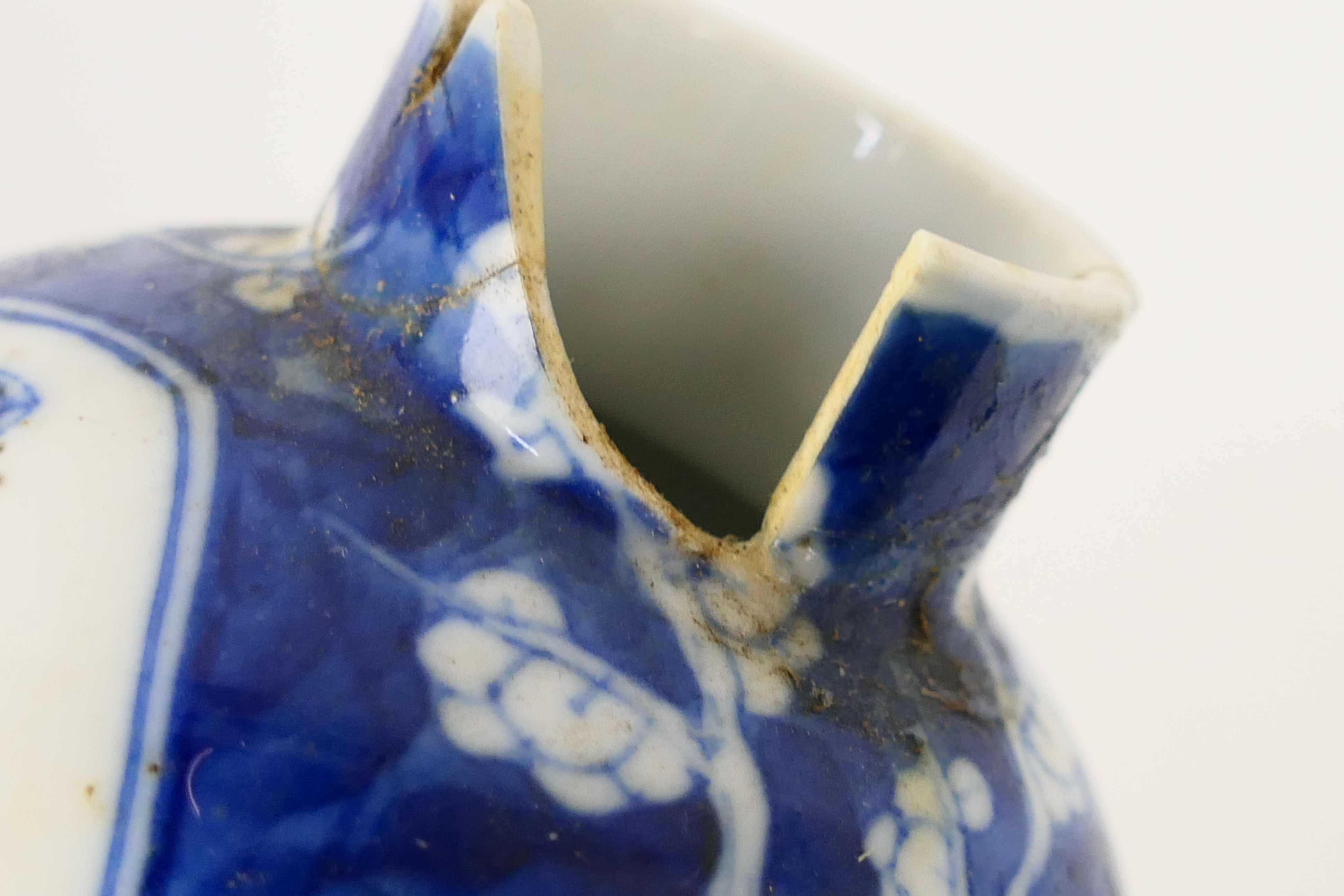 A group of 19th Century blue and white Chinese pottery covered vases of varying heights ranging - Image 30 of 36