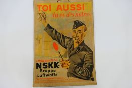 A German World War Two NSKK (National Socialist Motorised Vehicle Corps) recruitment poster,
