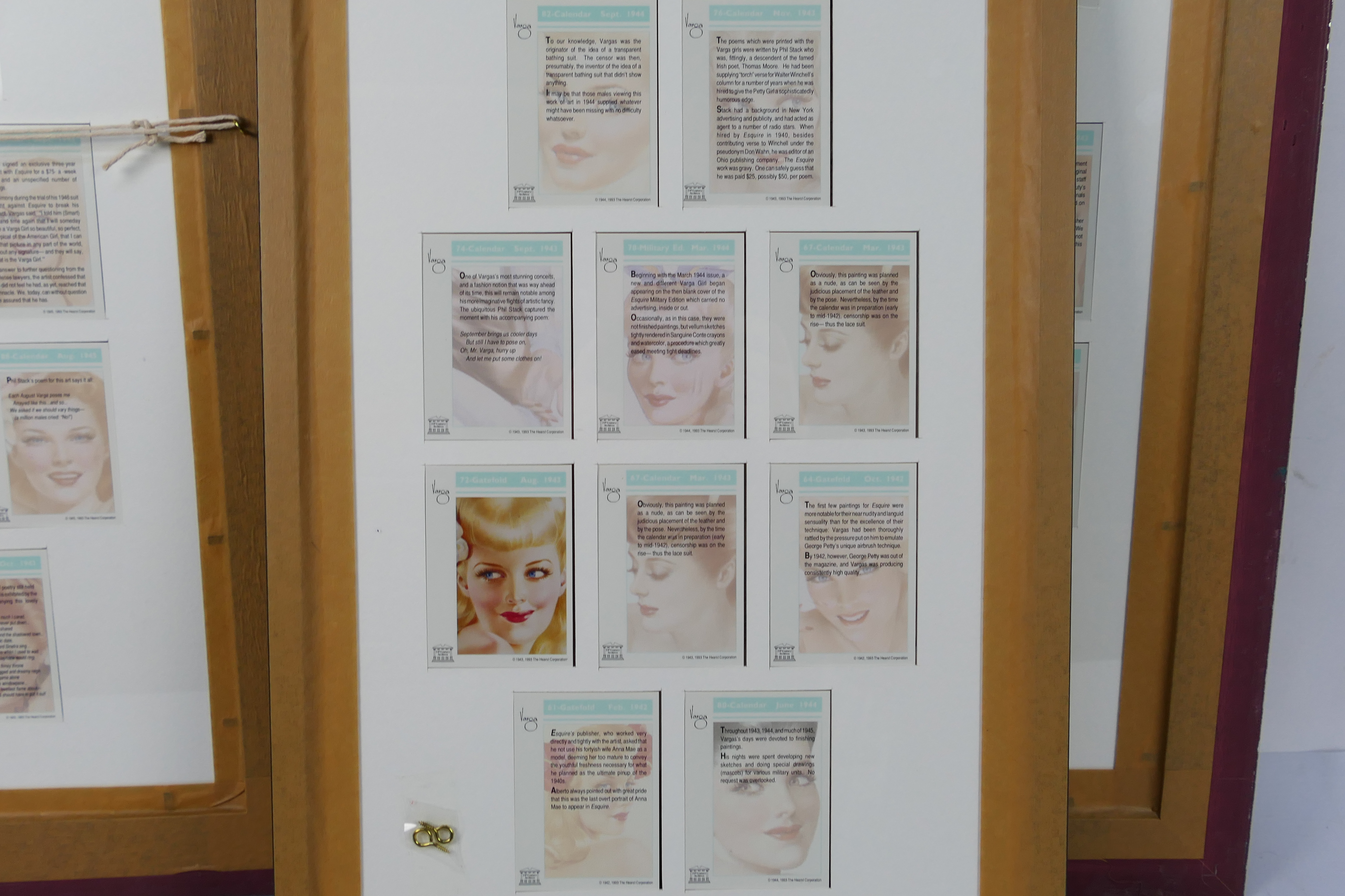 A quantity of 21st Century Archives Varga trading cards housed in three framed displays, - Image 11 of 11