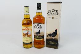 A 1l bottle of Black Grouse and a 70cl bottle of Famous Grouse, both 40% abv. [2].