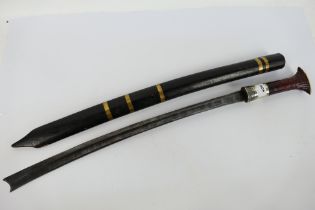 A Chinese sword, Dao, with curved single-edge 56 cm (l) blade,