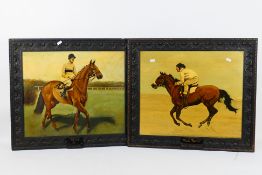 Horse Racing Interest - Two oils on board the first depicting Arkle and the other Red Rum,