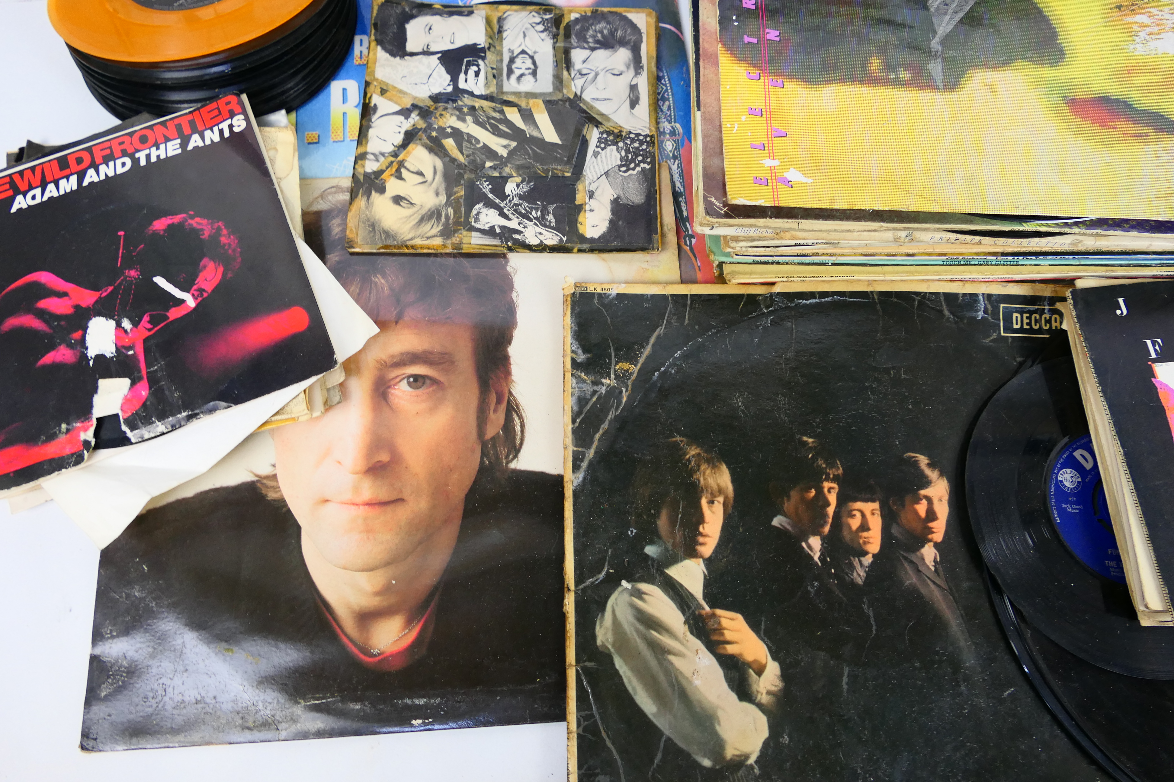 A quantity of 7" and 12" vinyl records to include The Beatles, The Rolling Stones, David Bowie, - Image 3 of 6