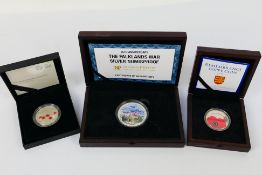 Silver Coins - Three military related silver proof coins / commemoratives comprising a 2017