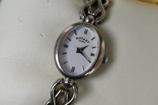 A lady's Rotary wrist watch, the case back stamped Sterling Silver,