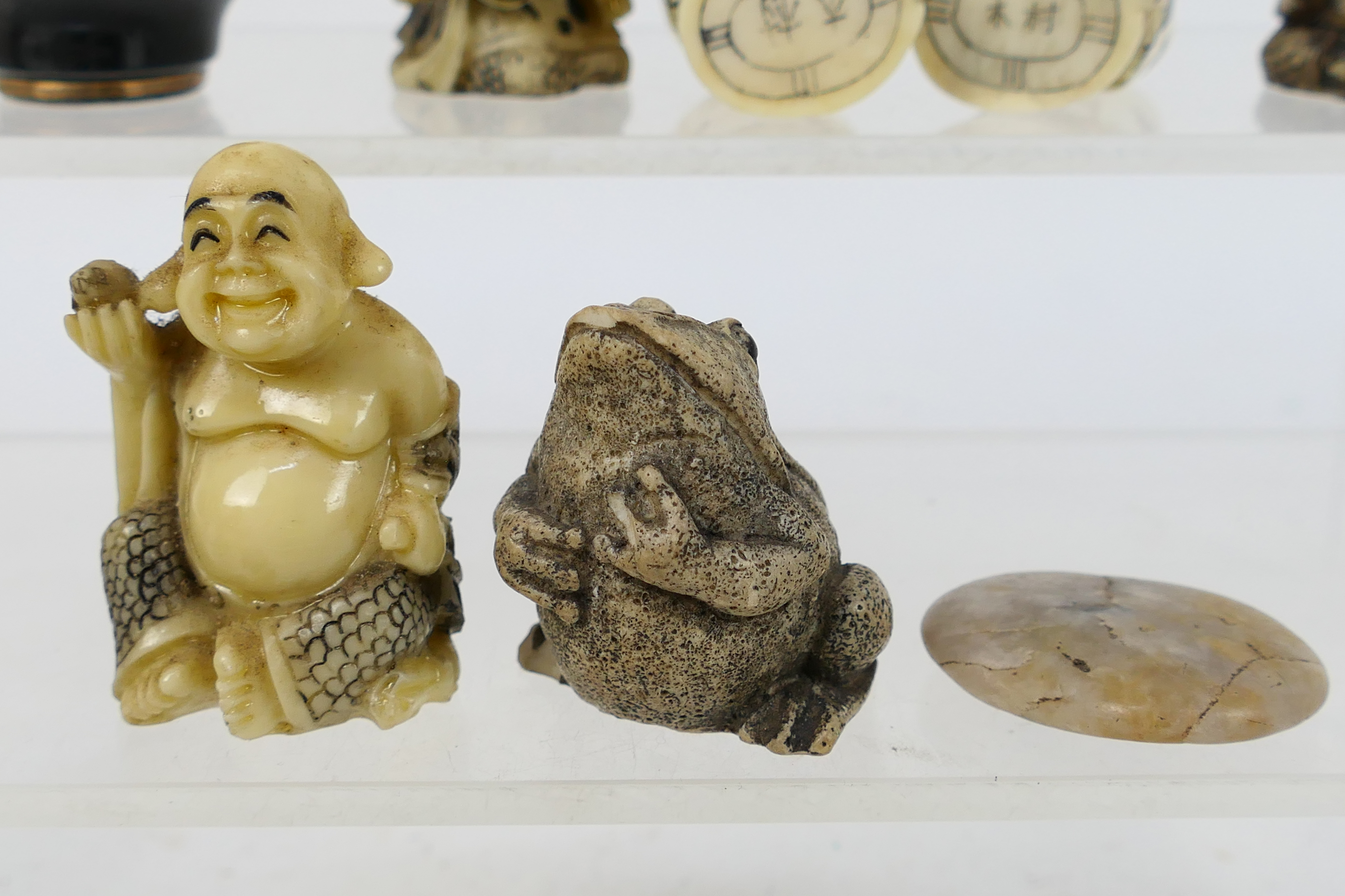 A group of Asian style figures and similar, largest approximately 5.5 cm (h). - Image 9 of 11