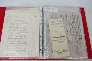 A collection of paperwork and ephemera,