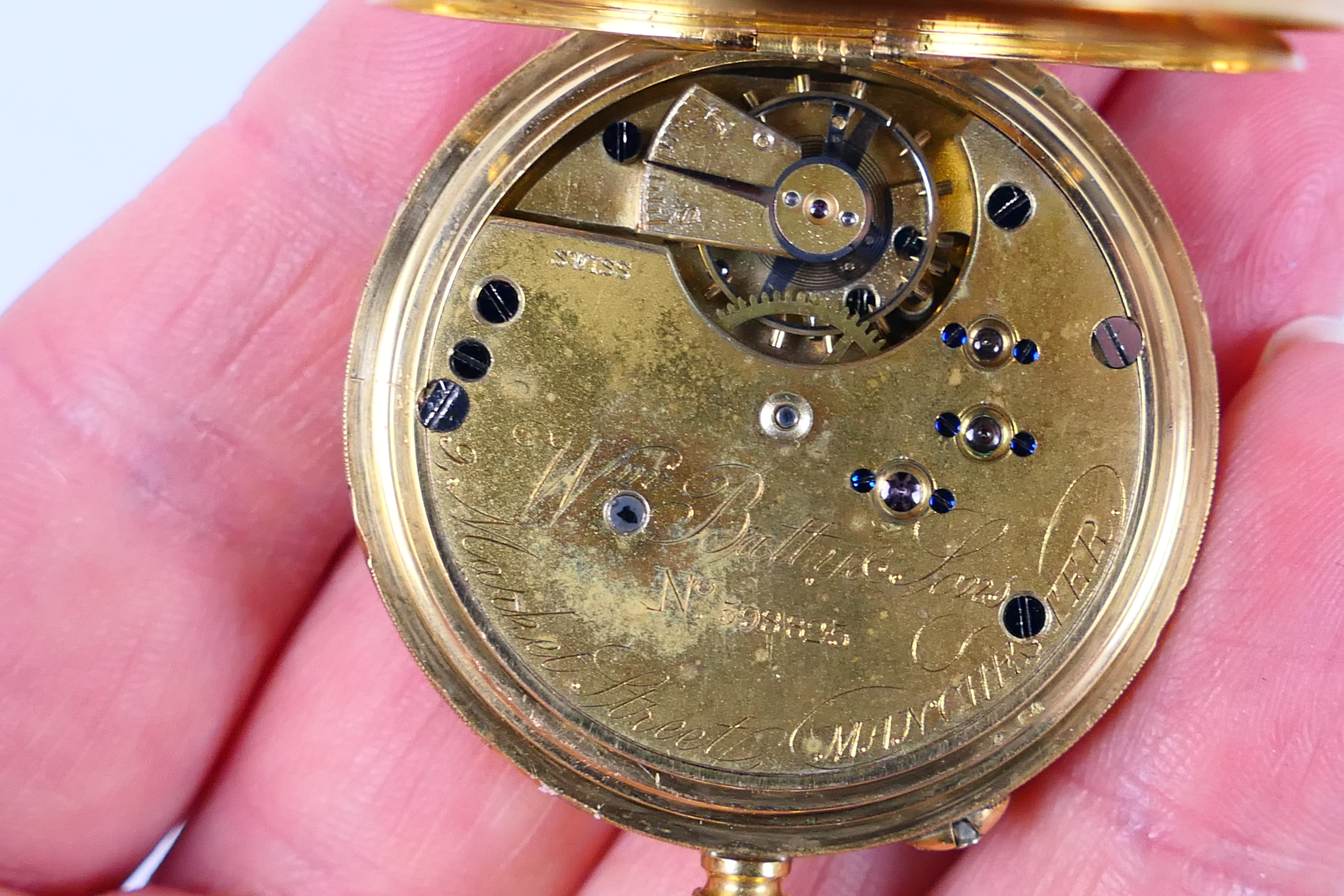 A lady's 18 carat gold cased pocket watch, - Image 7 of 7