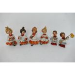 A group of capodimonte figures to include altar boys and a choir, choristers signed Rori,