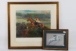Horse Racing Interest - A limited edition print after Claire Eva Burton depicting Mr Frisk 1990