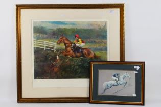 Horse Racing Interest - A limited edition print after Claire Eva Burton depicting Mr Frisk 1990