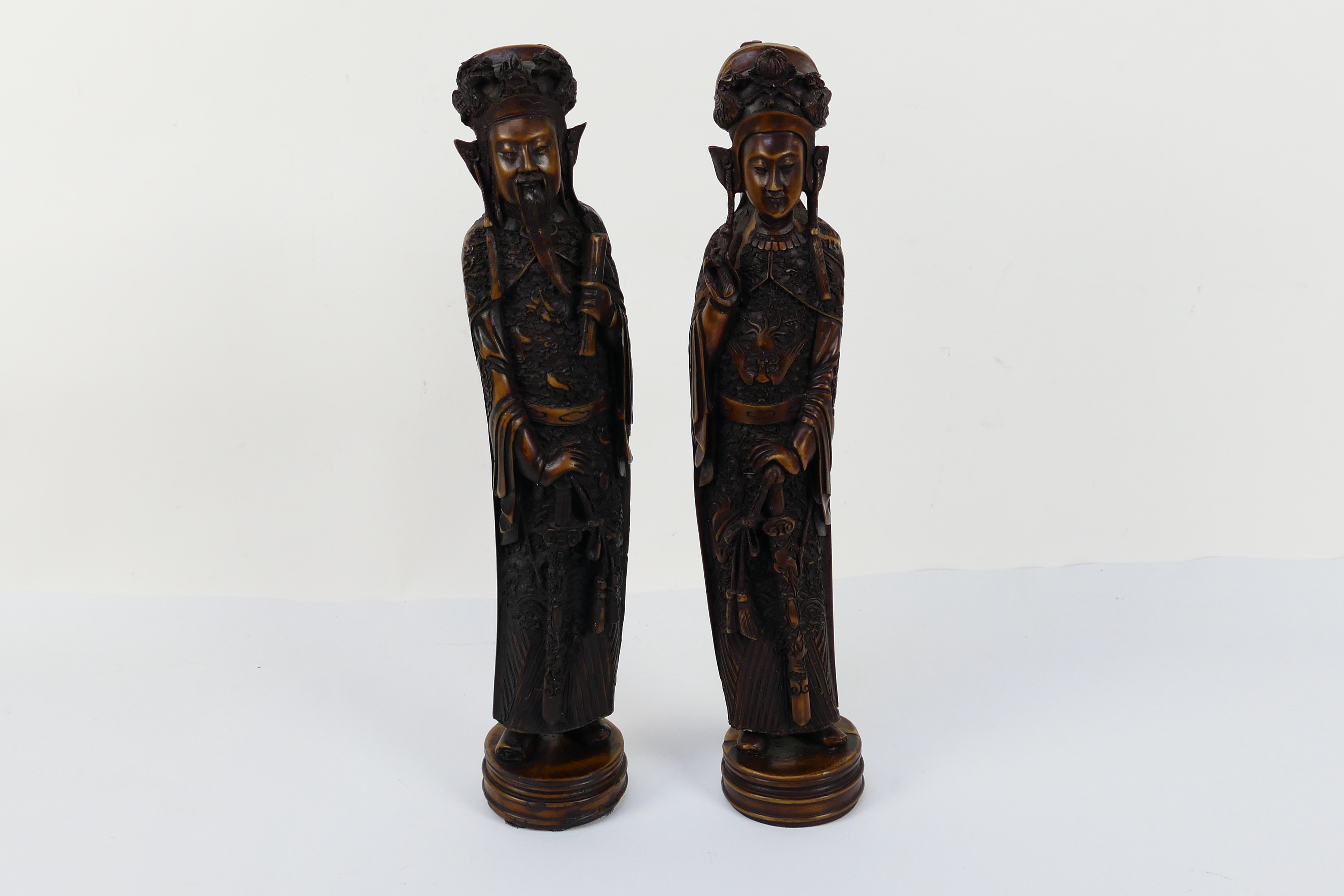 Two Chinese style figures, approximately 42 cm (h). [2].