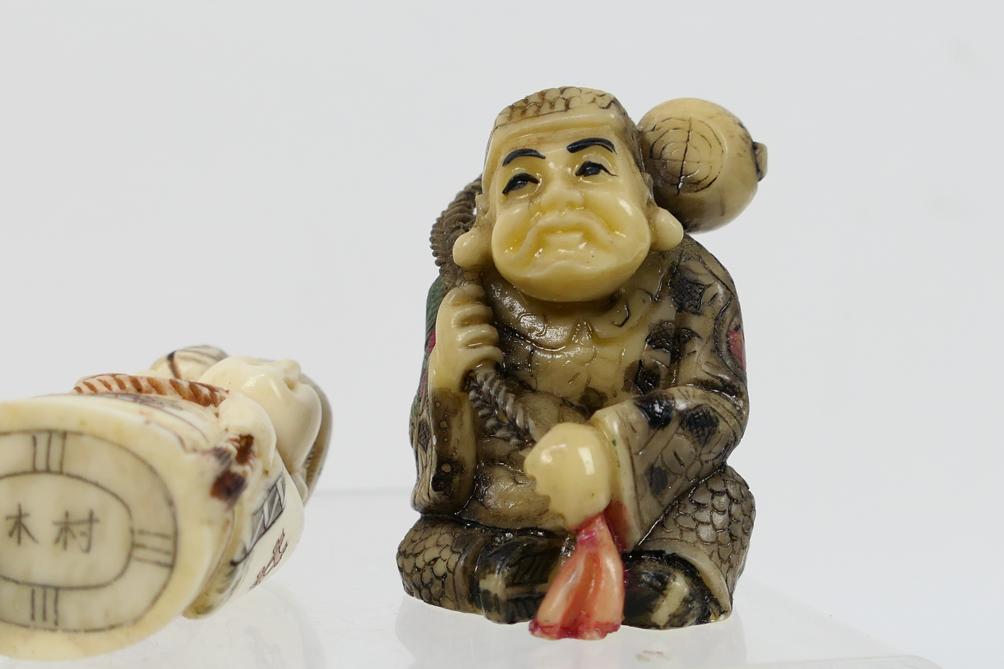 A group of Asian style figures and similar, largest approximately 5.5 cm (h). - Image 6 of 11