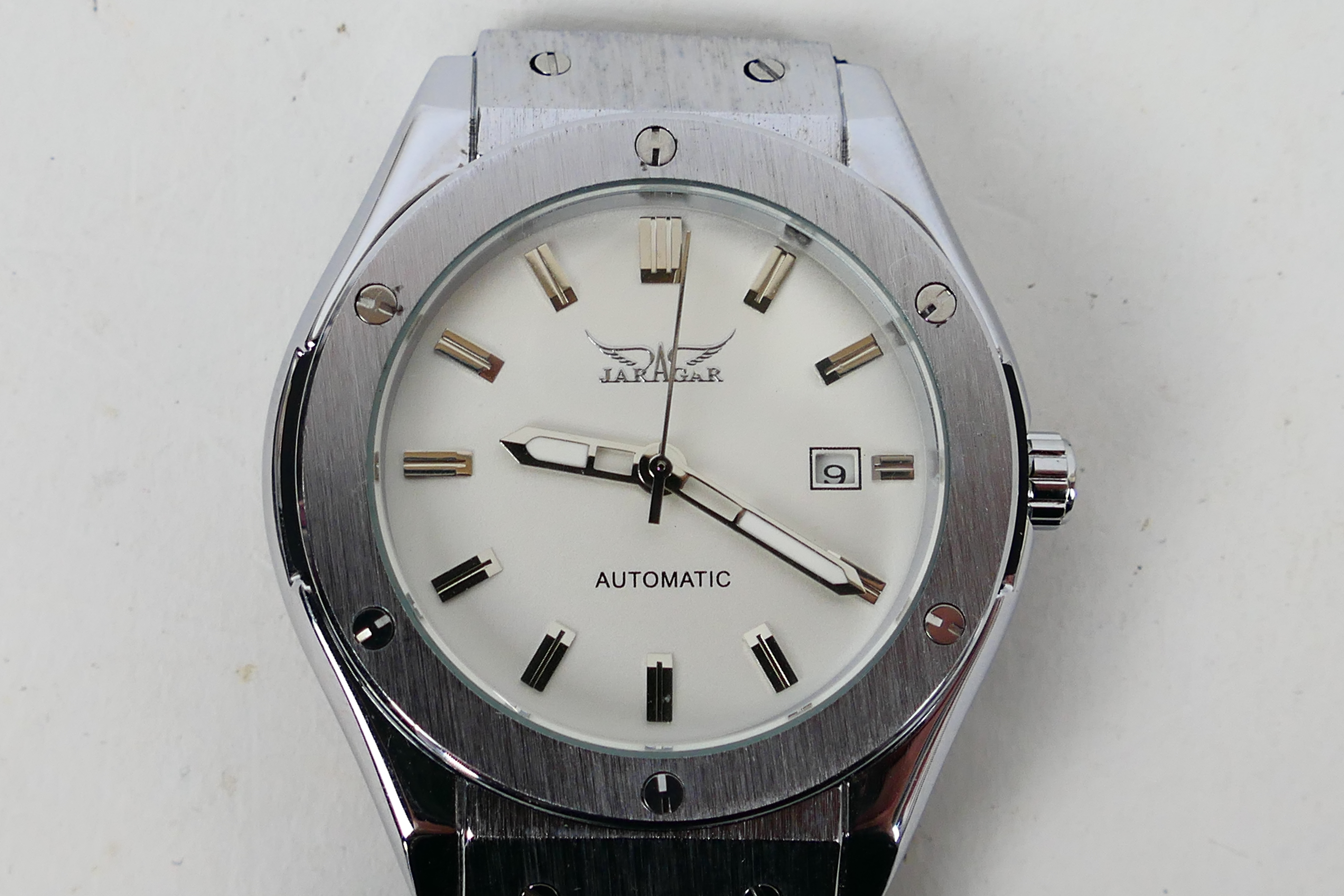 Three gentleman's Jaragar automatic wrist watches (two with partial strap). - Image 6 of 7