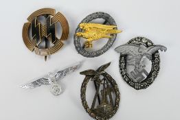 World War Two (WW2 /WWII) style German decorations comprising The Sea Battle Badge of the Luftwaffe,
