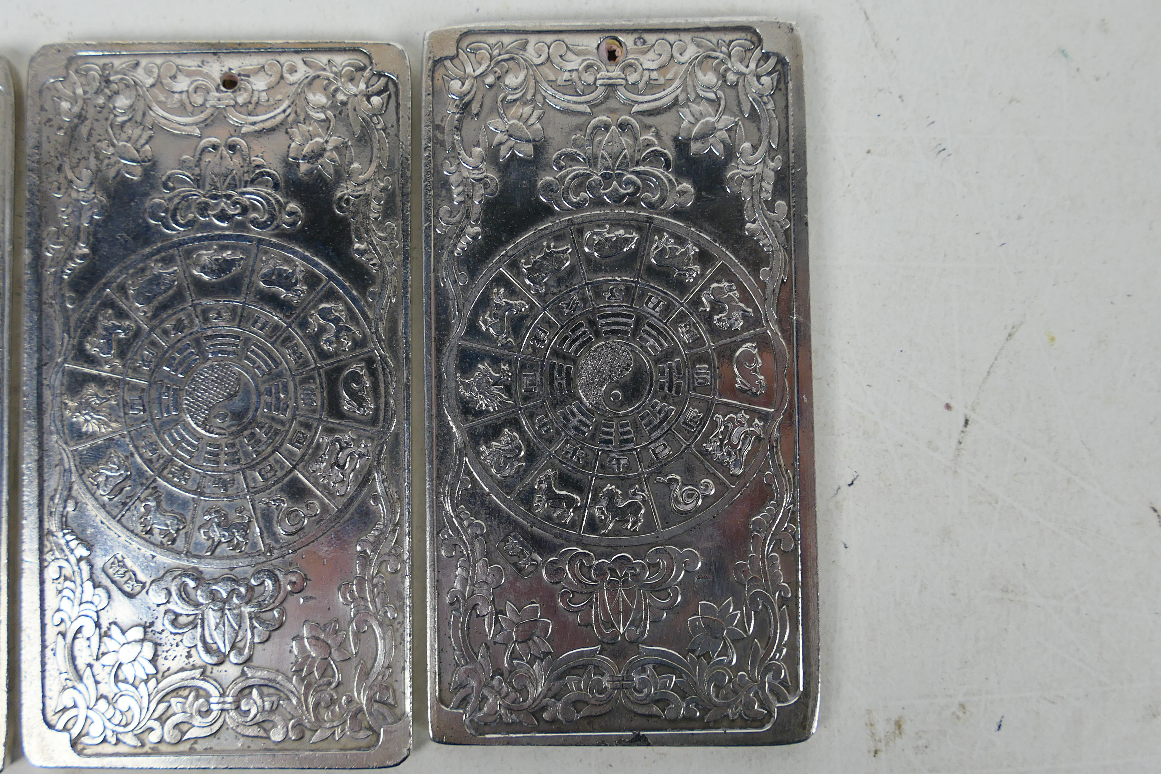 Three Chinese white metal trade tokens / - Image 8 of 8