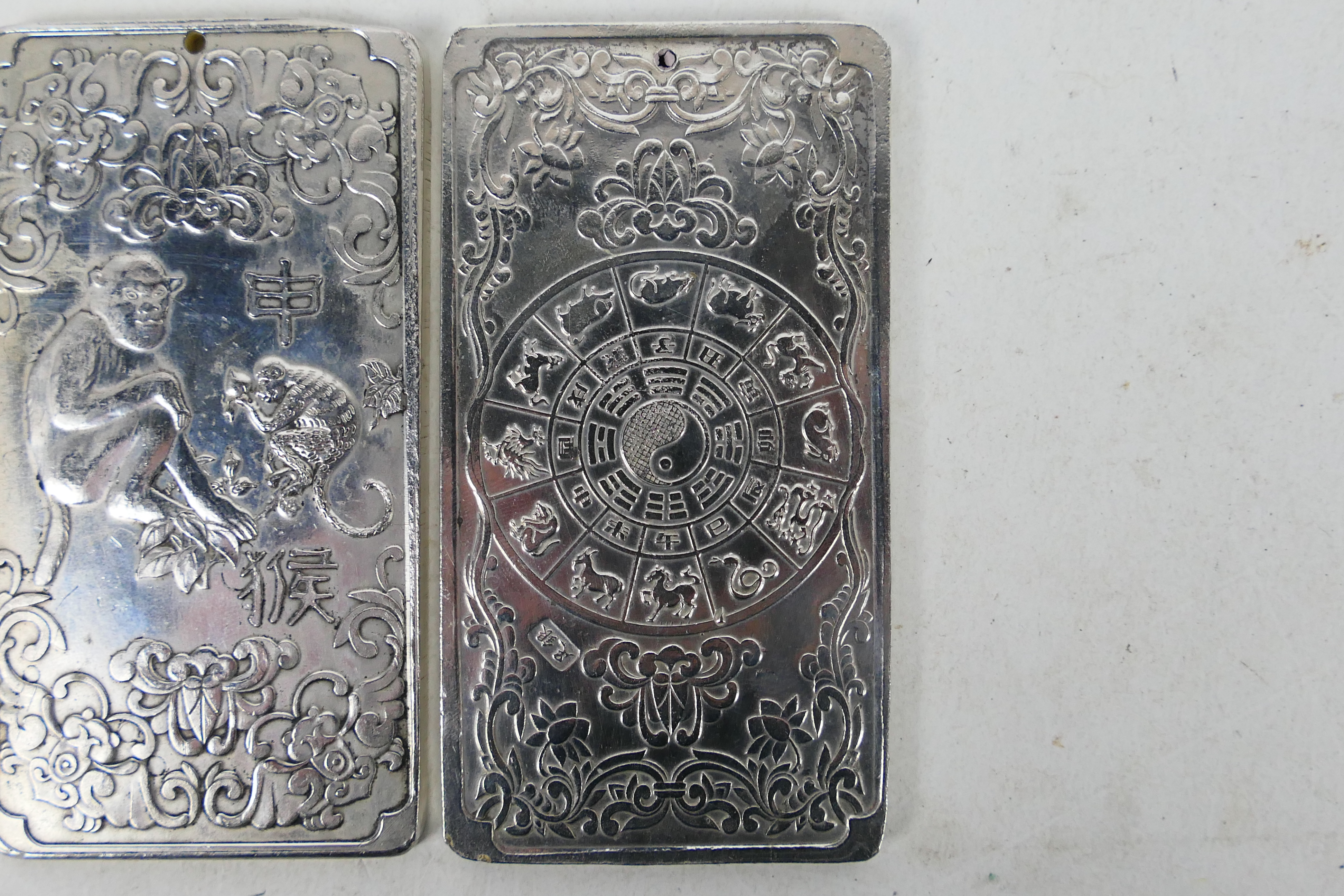 Three Chinese white metal trade tokens / - Image 4 of 8