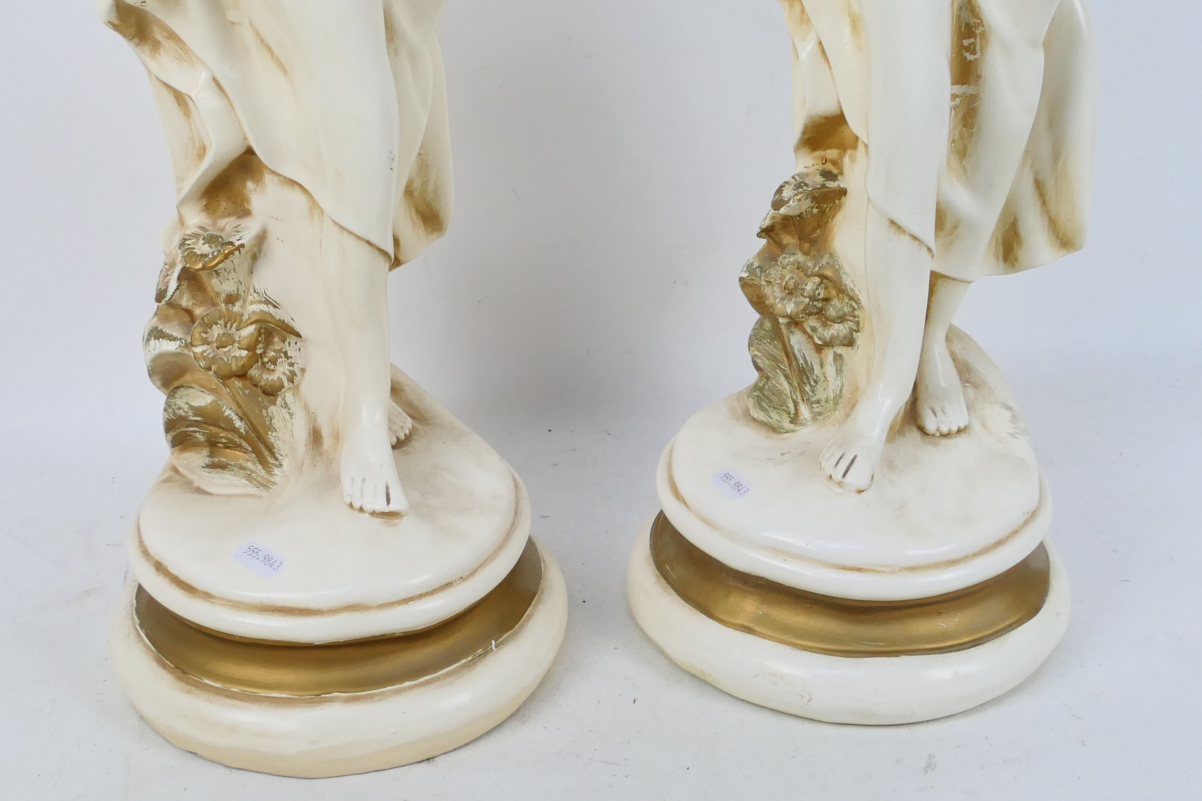 A pair of large figures depicting female - Image 3 of 6