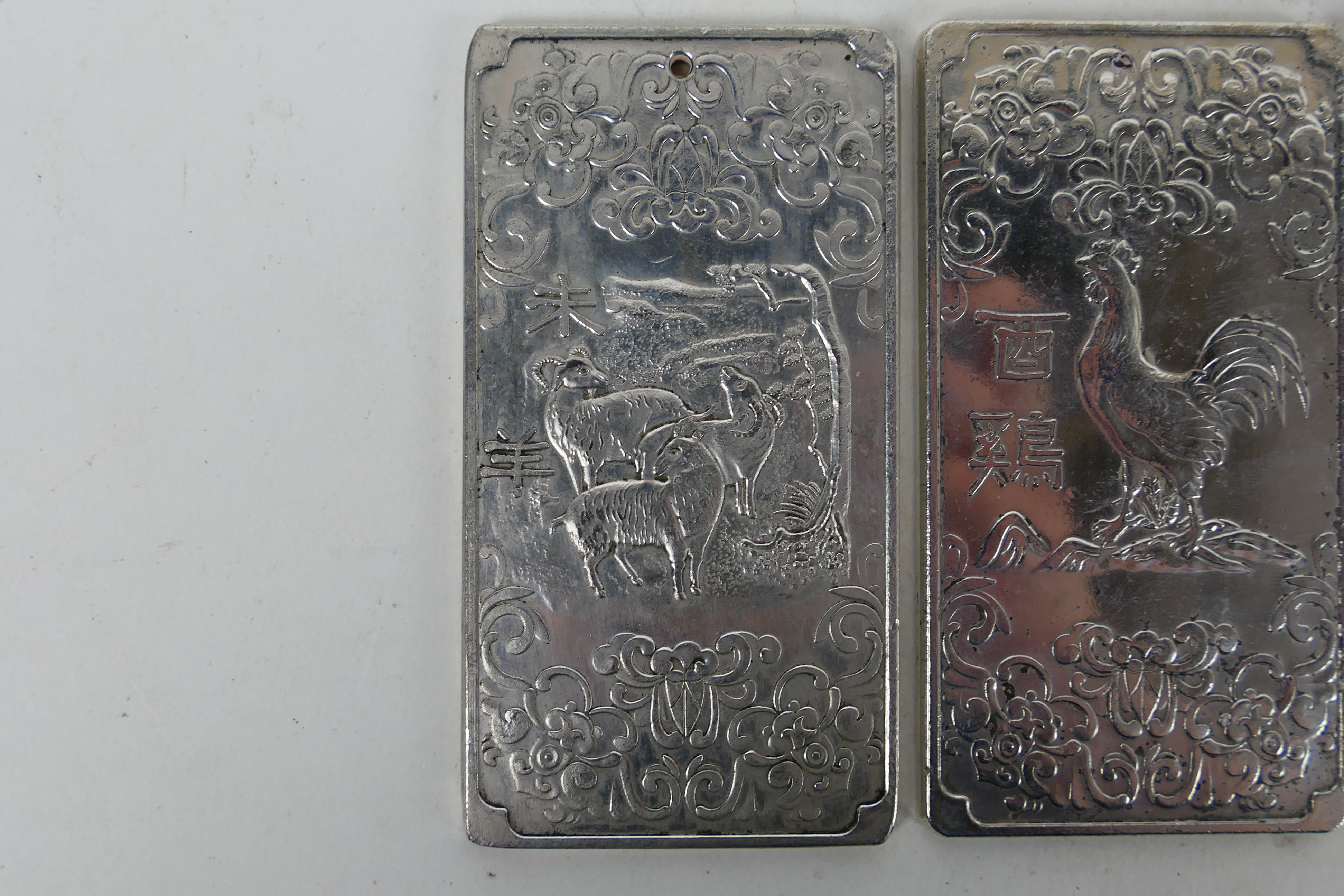 Three Chinese white metal trade tokens / - Image 2 of 8