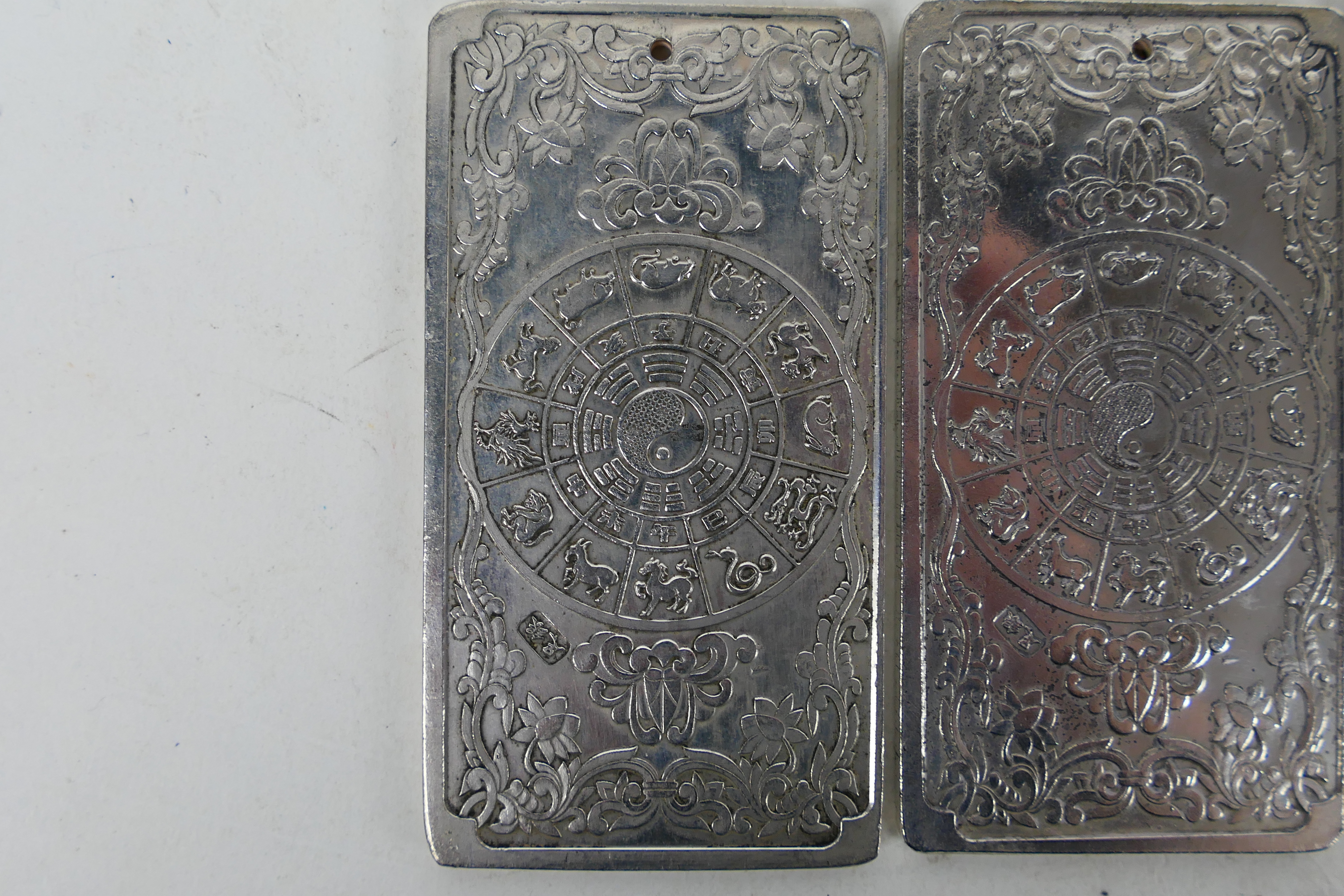 Three Chinese white metal trade tokens / - Image 6 of 8