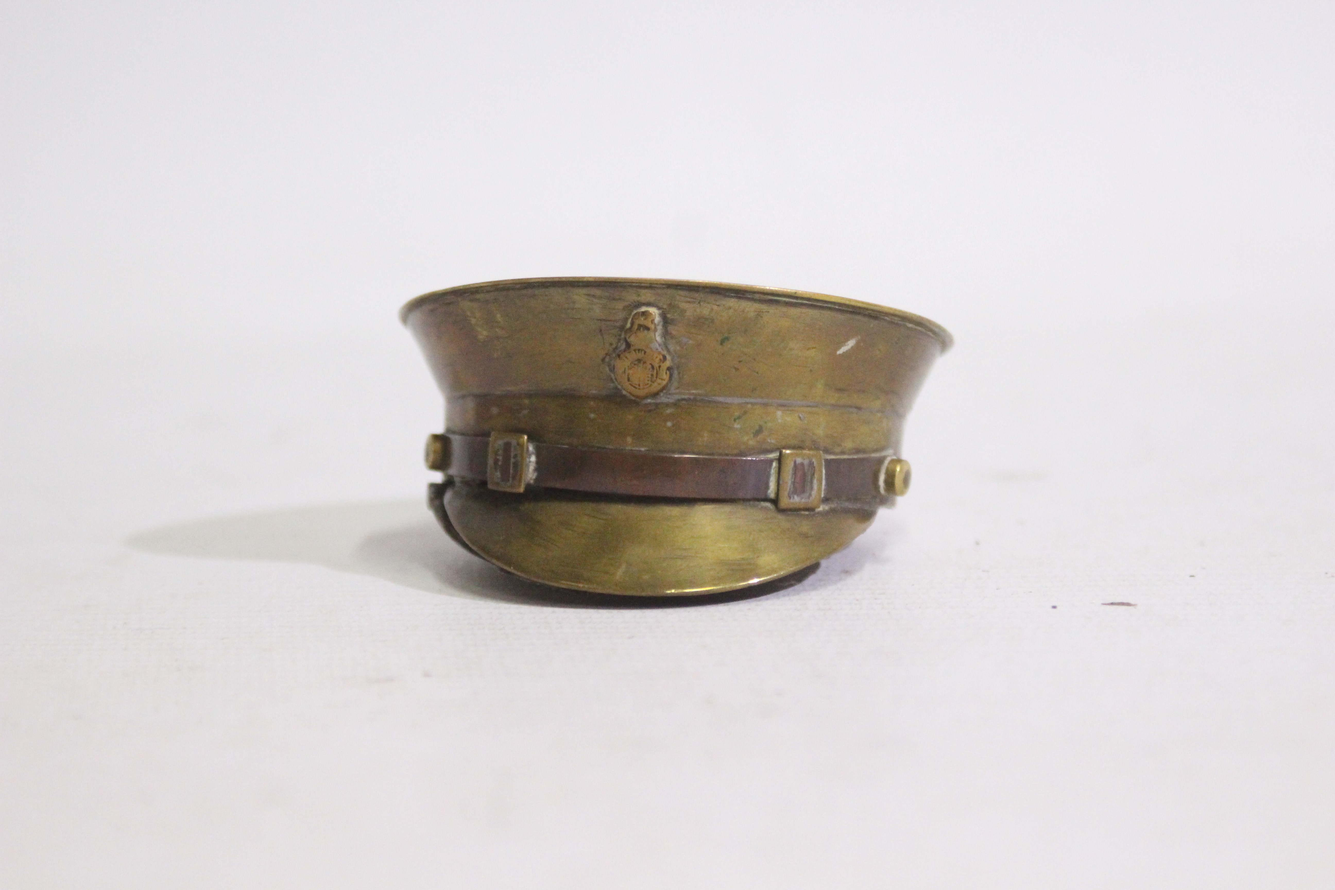 Military Hat Snuff Box - A brass officer