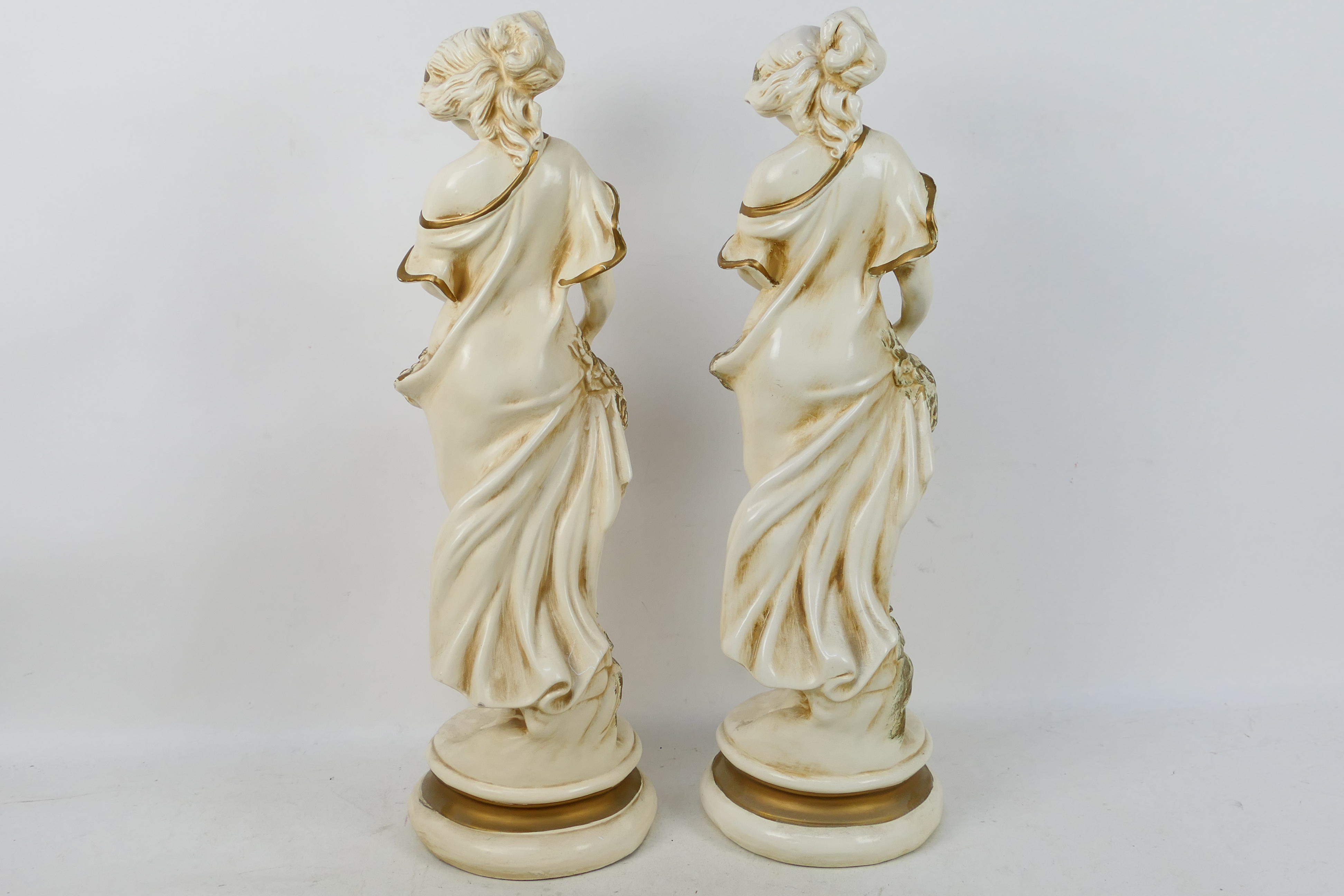 A pair of large figures depicting female - Image 5 of 6