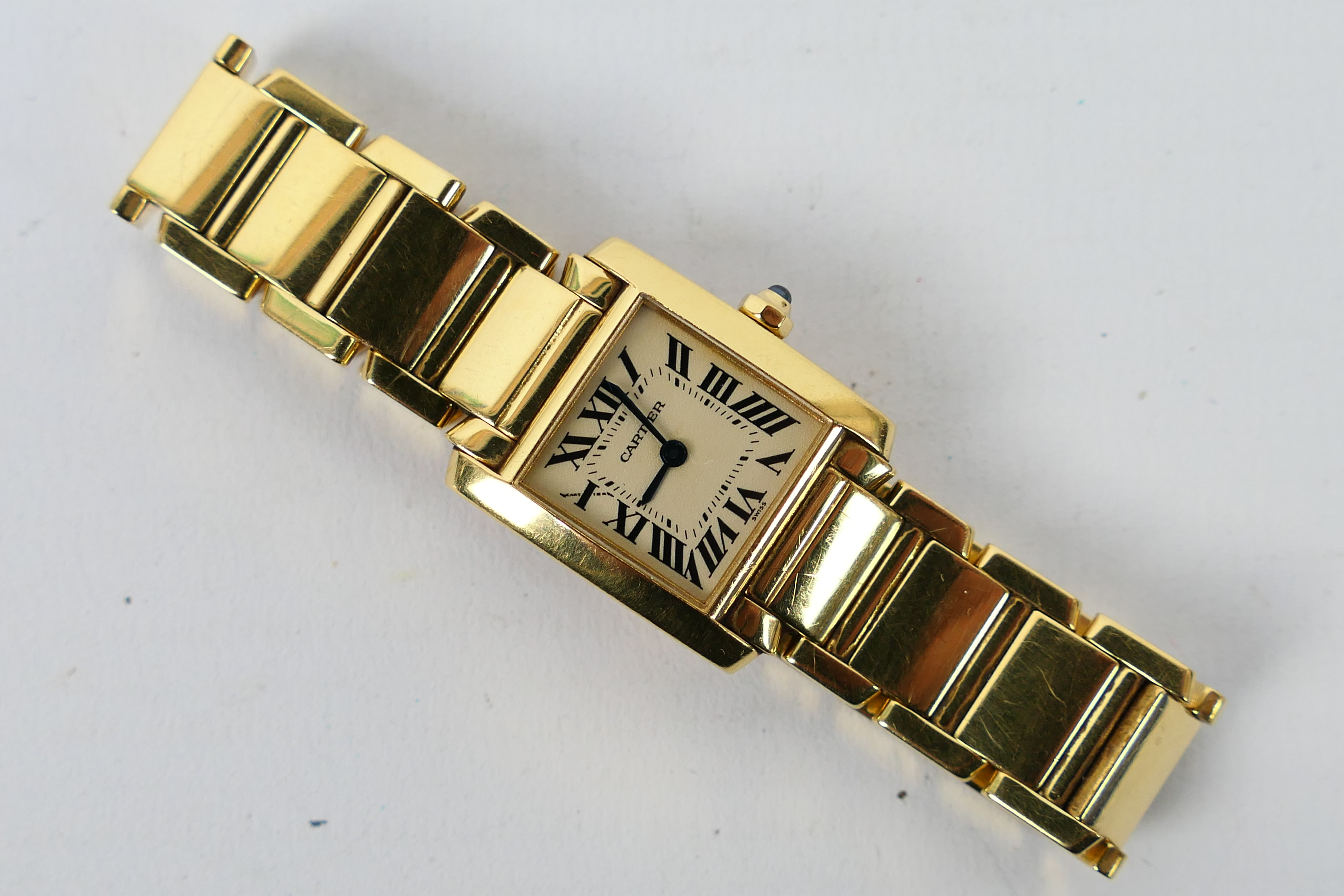 A lady's 18ct yellow gold Cartier Tank F